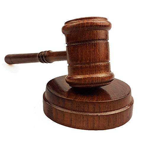 Gavel and Sound Round Block Set Wooden Gavels Gloss Finish Perfect