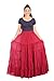 Lannaclothesdesign Women's Cotton Long Ruffle Full Circle Long Skirts Maxi Skirt One Size Burgundy