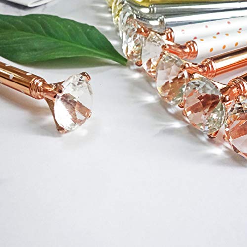 12pcs-Diamond-Ballpoint-Pens-with-Bonus-12pcs-Ballpoint-Pen-Refills-and-1pc-Pen-Bag-Big-Crystal-Rose-Gold-PenBling-Pens-Make-Beautiful-Gifts-for-WomenKidsGirlsCo-Workers-and-Teachers