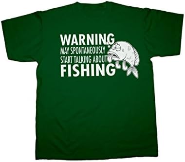 Fishing Angling Warning Slogan T-Shirt. All Sizes. 100% Cotton. Sherbet Dip (XL, GREEN)