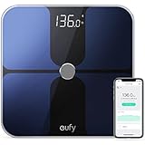 eufy BodySense Smart Scale with Bluetooth 4.0, Large LED Display, Weight/Body Fat/BMI/Fitness Body Composition Analysis, Auto On/Off, Auto Zeroing, Tempered Glass Surface, Black/White, lbs/kg/st Units