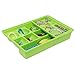 Green Multi Compartment Office Desk Drawer Plastic School Supply Organizer Caddy Tray w/ Sliding Shelf