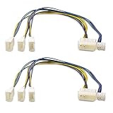 Cable Matters 2-Pack 3 Way 4 Pin PWM Fan Splitter Cable with Molex Power - 1 Foot