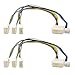 Cable Matters 2-Pack 3 Way 4 Pin PWM Fan Splitter Cable with Molex Power - 1 Foot