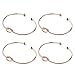 FHMZ Love Knot Bangle Bracelet Simple Cuffs Bracelet for Women Girls Stretch Bracelets - Set of 4 (Rose Gold)