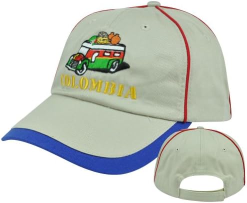 Country Flag Gorra Hat Cap Slouched Relaxed Fit Adjustable Velcro Colombia Truck