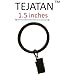1.5-inch, Set of 14, Black - Metal Curtain Rings with Clips and Eyelets – TEJATAN (Also Known as Rings with Curtain Clips/Curtain Clip Rings/Drapery Rings/Curtain Rings with Clips)