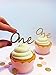 Gold Glitter One Cupcake Toppers - party supplies