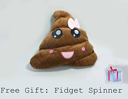 Poop Emoji Plush Pillow Emoticon Ms. Poop Emoji Stuffed Plush Toy Pink Poop with free gift.