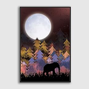 Framed Canvas Home Artwork Decoration Abstract Colorful Scenery Canvas Wall Art for Living Room, Bedroom - 16x24 inches