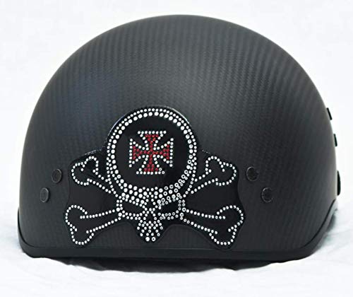 #1103 Skull and Cross Bones Rhinestone Helmets Bling Sticker 3m Peel Stick Helmet Patches H&d Harley Davidson Half Shell Helmet Sticker Patch