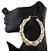 2 Pairs of Goldtone 3.5 Inch Bamboo Style Hoop Earrings