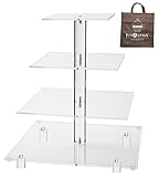 Jusalpha® Large 4 Tier Square Acrylic Cupcake