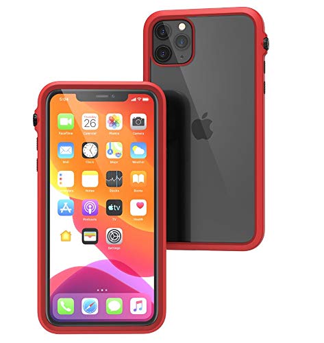 Catalyst - Case for iPhone 11 Pro Max Case with Clear Back, Heavy Duty 10ft Drop Proof, Truss Cushioning System, Rotating Mute Switch Toggle, Compatible with Wireless Charging, Lanyard Included - Red