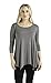Free to Live 3 Pack Women's 3/4 Sleeve Loose Fit Square Hem Tunics (Black, Charcoal, Rose),XL