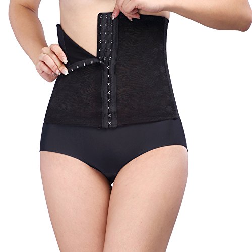 Shymay Women's Firm Control Under Bust Waist Cincher Body Shapewear, Black, Small