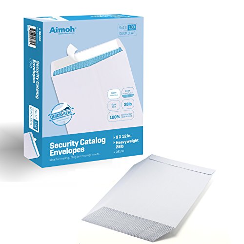 100 9 x 12 SELF Seal Security White Catalog Envelopes 28lb Security
