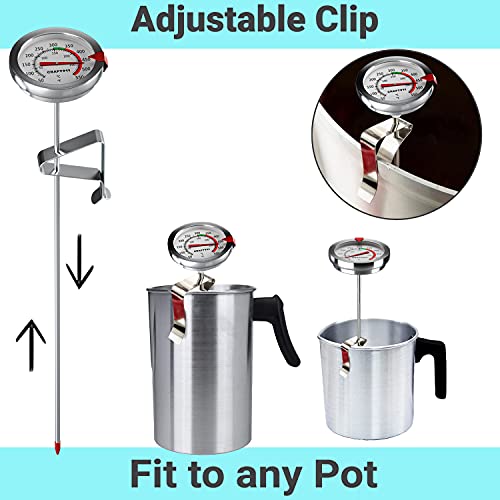 Candy Deep Fry Thermometer with Pot Clip 8" Instant Read Food