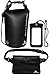 Freegrace Waterproof Dry Bags Set Of 3 Dry Bag With 2 Zip Lock Seals & Detachable Shoulder Strap, Waist Pouch & Phone Case - Can Be Submerged Into Water - For Swimming (Black, 5L)