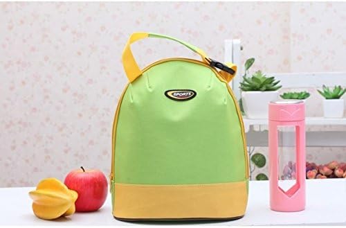 Portable VIVID COLORS KID / BABY COOLER BAG Water Resistant Bottle Protec Preservation Insulated Compartment Zipper (Green Yellow)