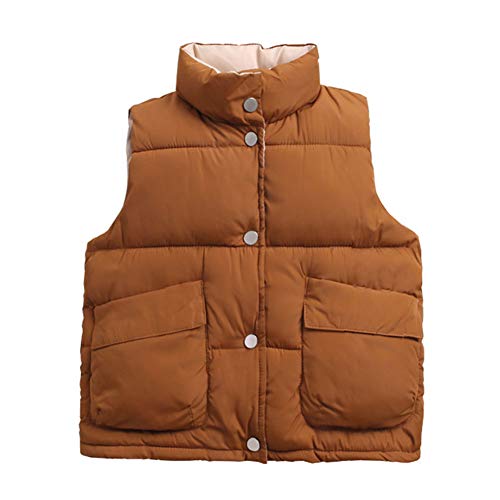 LOSORN ZPY Baby Boy Girl Puffer Warm Vest Kids Lightweight Padded Waistcoat Jacket Caramel 120