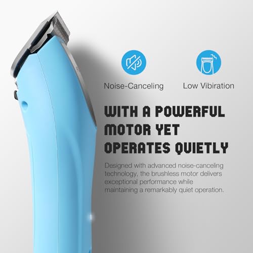 FuzzyFix Dog Clippers Professional for Thick Hair, Low Noise Clippers Cordless Ergonomic Design with 2-Speed,Dog Grooming Kit for Cockapoos Labradoodles Poodles & Cavapoos with Metal Comb Guides