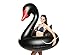 Big Mouth Inc. Giant Black Swan Pool Float, 4-Feet Wide Pool Tube, Patch Kit Included to Fix Holes