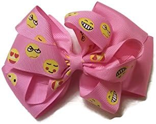 Cute Emoji Hair Bow (Pink)