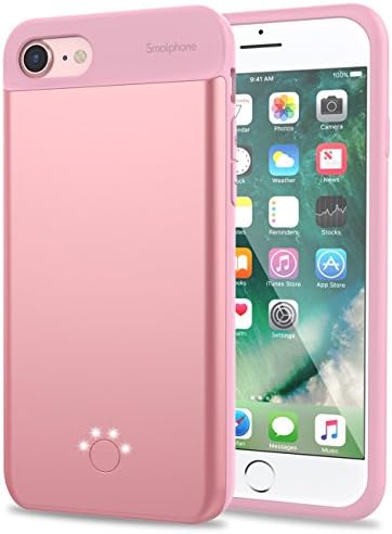 iphone 7 6 6s Case Battery,Smaiphone Ultra Slim Extended Rechargeable Charging Case for iPhone 7 / iPhone 6 / iPhone 6s Juice Pack Charger Case 3000mAh (Rose Gold)