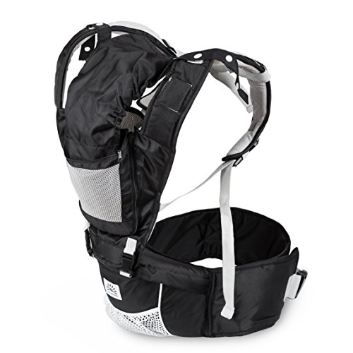 Babi Bambino Best New Style Baby Ergonomic Carrier Sling Soft Hip Seat Hood and Headphone Port Best Black - new longer waist belt - Thumbnail 3