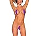 FEESHOW Teeny Weeny Sling Shot Micro Mini Bikini Thong One-Piece Teddy Purple One Size