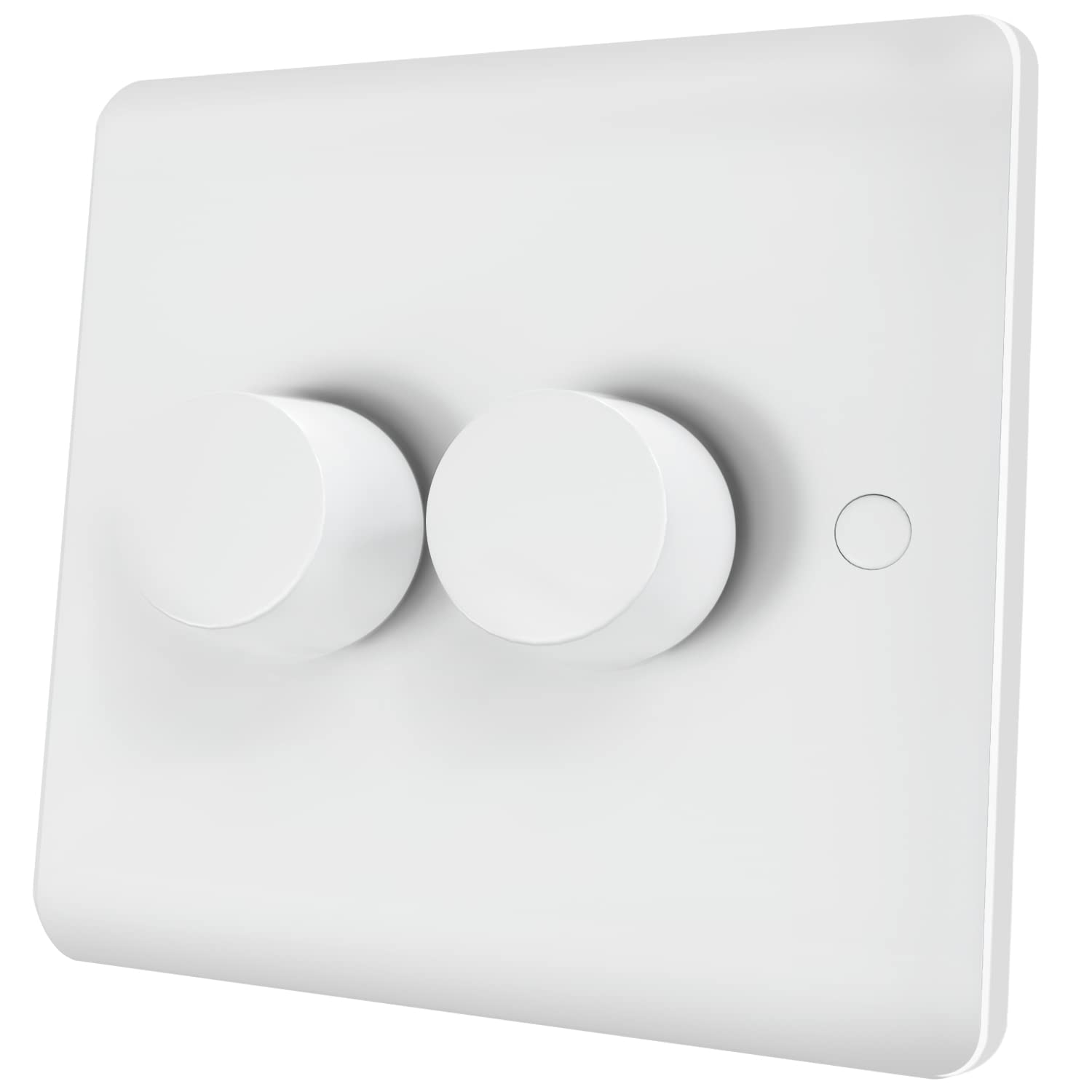 iolloi LED Dimmer Switch 2 Gang, Push on/off Rotary Trailing-Edge Dimmer Switch For Dimmable LED, No Neutral Required,2-Way,100 Watts (1-10 LEDs)