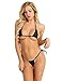 YiZYiF Women’s Sheer Extreme Bikini Halterneck Top and Tie Sides Micro Thong Sets Black