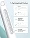 Fairywill Sonic Powered Electric Toothbrush ADA Accepted with 5 Modes, Smart Timer, 3 Brush Heads, Fully Rechargeable with One 4 Hr Charge Last 30 Days, Whitening Toothbrush for Adults in White