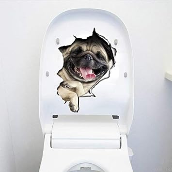 Téléchargement gratuit Images Mignon 3d Autocollant Mural Papier Peint Pvc Pour Wc Trou Vue actualisé salutations