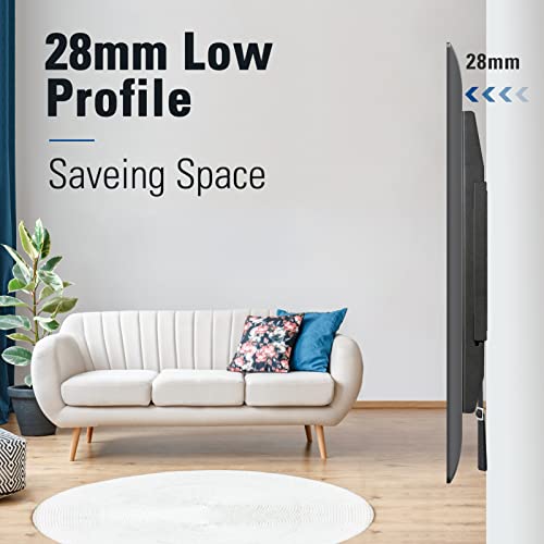 Mounting Dream Fixed TV Wall Bracket Mount Ultra Slim for Most 26-60 inch TVs up to VESA 400x400mm and 45.5 KG, Flat to wall Low Profile TV Bracket MD2361-K-02