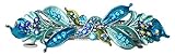 Crystal Flower Barrette YY86800-3aqua blue