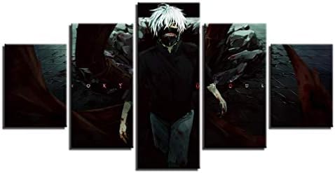 Tokyo Ghoul Poster Ken Kaneki Anime for Wall 5 Panels Painting on Canvas