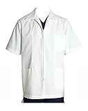 Mr. Barco Men's 30 inch 3 Pocket Zip-Front White Medical Shirt (Size 34-48)