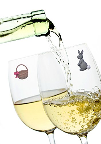 Wine Glass Charms Magnetic Cute Bunnies and Flower Drink Markers Set of 6 Fun for Spring and Easter Hostess Gift by Simply Charmed - Thumbnail 3