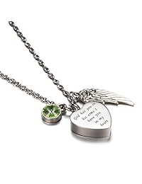 Joyería para recuerdos y urna de cremación "Dios te tiene en sus manos" Recuerdo, collar con gema de nacimiento fabricado por AMIST