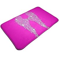 ASHOK ETHAN Large Soft and Absorbent Rugs,Bathroom Rug Mat (30 X 18 Inch) Beautiful hot Pink Bling Angel Wings Machine Wash/Dry,Floor Mats for Tub, Shower and Bath Room
