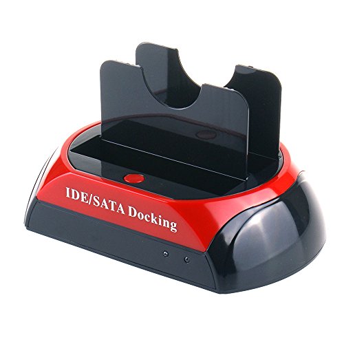 Hard Drive Docking Station, WANLONGXIN WLX-875D-US USB 2.0 to SATA IDE Dual Slots HDD Reader for 2.5 3.5 Inch IDE SATA I/II/III HDD SSD