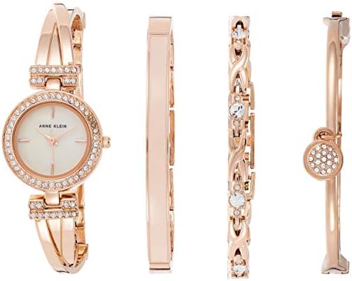 Anne Klein アン・クライン レディース 腕時計 バングル 時計 アクセサリー Women’s AK/2238RGST Swarovski Crystal (Gold) [並行輸入品]