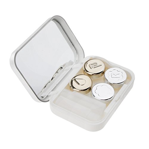 Homyl Contact Lenses Eyeglass and Contact Lens Case Set Portable for Home Travel Kit (10x7x2.5 cm) - White