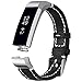 iHillon Compatible with Fitbit Alta (HR)/ Fitbit Ace Bands, Classic Soft Genuine Leather Strap Compatible with Fitbit Alta/Alta Hr/Fitbit Ace Women Men Wristband (Black)