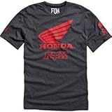 Honda Motorcycle Officially Licensed Fox Premium Men's Short-Sleeve T-Shirt/Tee, Heather Black, X-Large