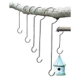 Collections Etc Outdoor Plant Hanging Hooks - Set of 6 - for Baskets, Bird Feeders, Wind Chimes, Garden Ornaments