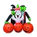 GOOSH Halloween Blow-up Inflatable Ghost in Pumpkin and Green Face Witch Combo for Halloween Outdoor Yard Decoration (5 Foot Tall)