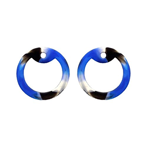 Tag-Z 2 Blue Camo Dog Tag Silencers - Military GI Silencer Dog Tag Silencers